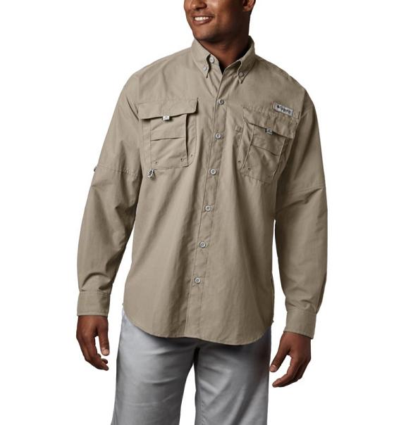 Columbia PFG Bahama II Fishing Shirts Khaki For Men's NZ58923 New Zealand